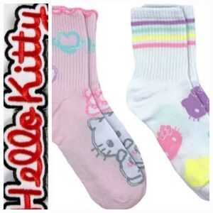 Hello Kitty Logo Crew Socks- 2PK
